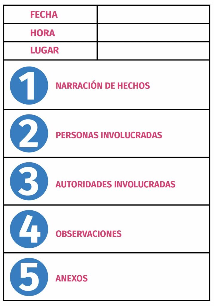 Gráfica de formato para la documentación de casos