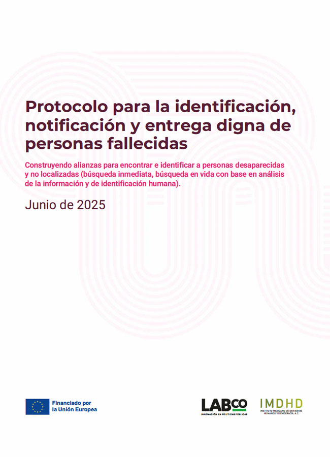 Portada del protocolo de entrega digna Mexico